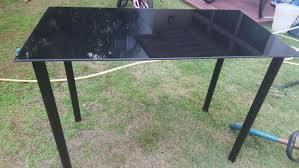 Ikea Black Glass Top Table Furniture