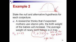 hypothesis testing stating the null