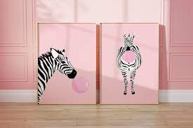 Pink Zebra Prints Animal Wall Art