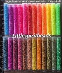 24 Pack Color Round Seed Bead Set Size 11 0 Miyuki Delica