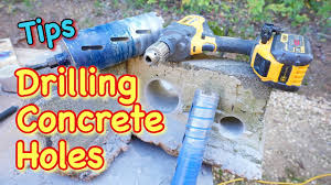 how to drill concrete hole straight no