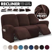 Velvet Recliner Sofa Cover 1 2 3 Seater