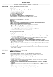 Fantastic Promotions Specialist Sample Resume In Health