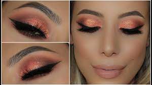 c peach glitter summer smokey eye