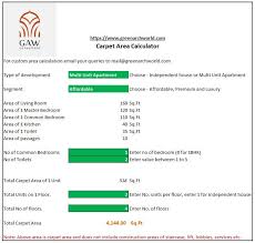 carpet area calculation