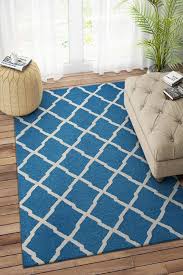 teal ivory moroccan hand tufted carpet