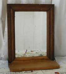 Small Rustic Vintage Wooden Wall Mirror