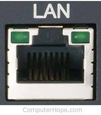 Image result for network jack with LED lights glowing