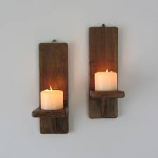 pair of 30cm tall rustic wood wall