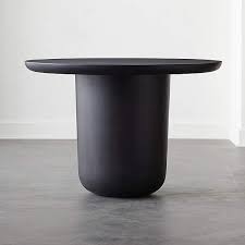 lola round black concrete dining table
