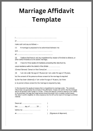 marriage affidavit template free