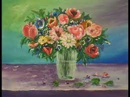 How To Paint Flowers In A Glass Vase