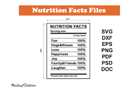 nutrition facts template svg graphic by
