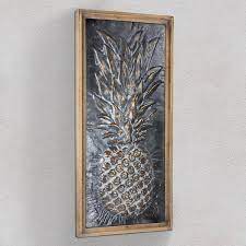 Metal Pineapple Framed Wall Art