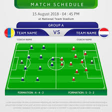 vector football match schedule template
