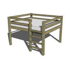 queen sized low loft bunk bed