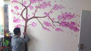 tree art mural painting living room