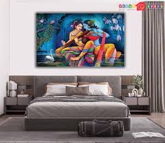 Radha Krishna Large Canvas Wall Art