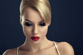 beauty portrait red lipstick hair
