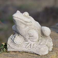 Frog On Log Garden Ornament Onefold Ltd