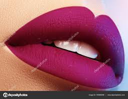 cosmetics makeup bright lipstick on