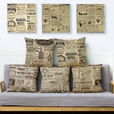 vine newspaper cushion cover for