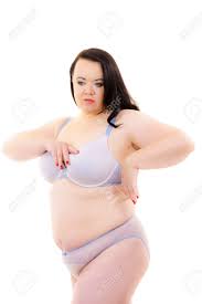 Plus Size Woman Belly Fat In Lingerie. Overweight Mature Female Wearing  Underwear, Isolated On White. Stock Photo, Picture and Royalty Free Image.  Image 159717870.