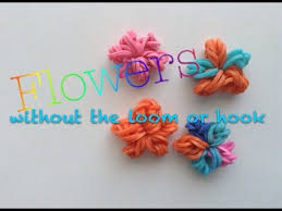easy rainbow loom flower charms without