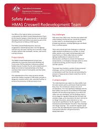 Case Study Safety Award Hmas Creswell Redevelopment Team