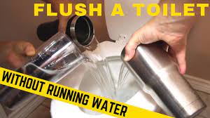 Directly after you flush a toilet the tank refills itself ready for the next flush, so you should always have one flush left in your toilet once the water has been turned off. How To Flush A Toilet When The Water Is Turned Off Youtube