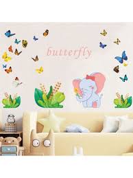 Large Erfly Elephant Wall Sticker