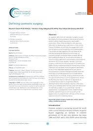 pdf defining cosmetic surgery