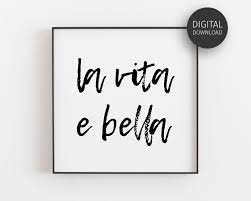 La Vita e Bella Citation italienne Affiche minimaliste - Etsy France