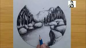 how to draw pencil drawing landscape