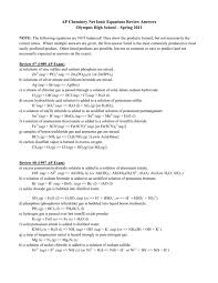Net Ionic Equations Olympus High Science