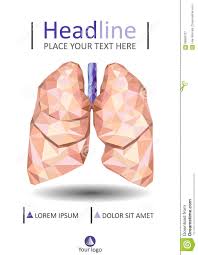 Cover Design With Low Poly Human Lungs Vector Stock Vector