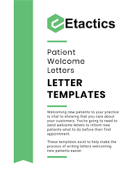 5 new patient welcome letter templates