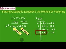 Solve Quadratic Equations By Factoring