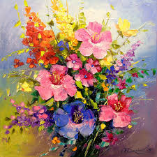 a bouquet of meadow flowers paintings