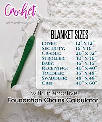 crochet blanket sizes chart craft mart