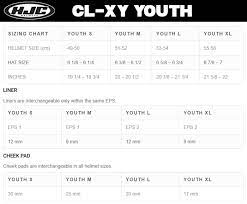 hjc cl xy youth helmet size chart
