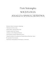 Piotr Sztompka - Socjologia - Analiza społeczeństwa - Pobierz pdf z Docer.pl