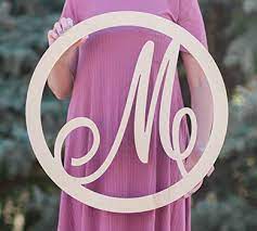 Circle Script Wooden Monogram Letters