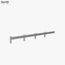 w beam guardrail barrier 3d model