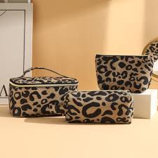 leopard makeup bag travel cosmetic case