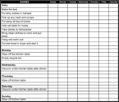 Editable Chore Charts Chore Chart 8 9 Year Old