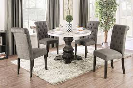 Round kitchen & dining tables. Elfredo 5 Piece Round Table Dining Room Set With Gray Chairs By Furniture Of America Foa Cm3755 R Cm3735gy