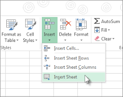 insert or delete a worksheet