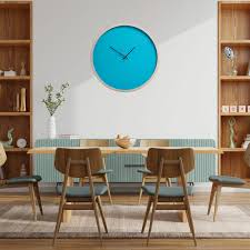 Large Turquoise Deep Frame Round Wall Clock