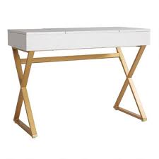 Maybe you would like to learn more about one of these? White Wood And Metal Mara Vanity Desk World Market